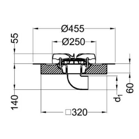 Sumidero Akasison con lámina de PVC para sistemas sifónicos de evacuación de cubiertas