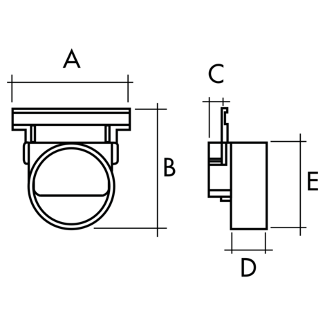 Tapa/salida extremo o lateral pretroquelada para canal CAN10BC, CAN10BCI y CAN10AHI
