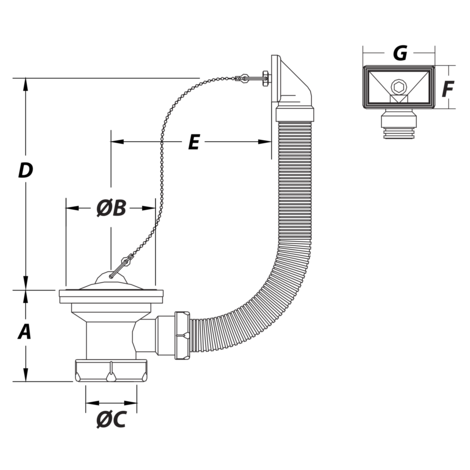 Válvula fregadero con rebosadero