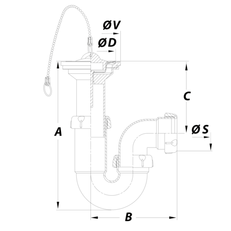 Sifón lavabo o bidé