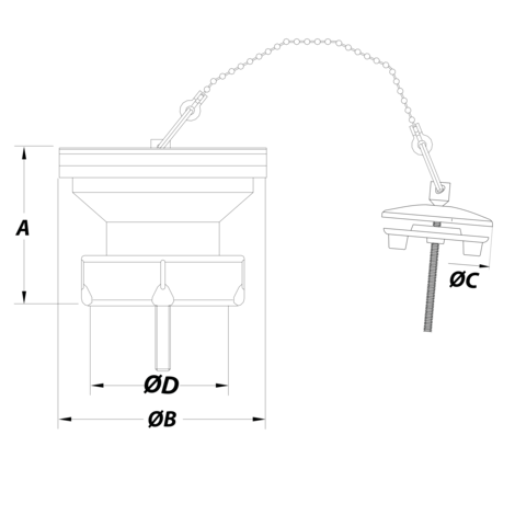 Válvula de desagüe con espiguilla