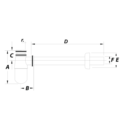 Sifón botella latón cromado