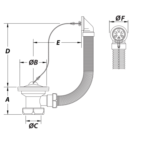 Válvula fregadero con rebosadero