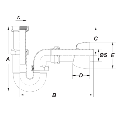 Sifón lavabo o fregadero