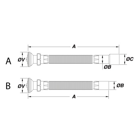 Válvula con manguito flexible cromo