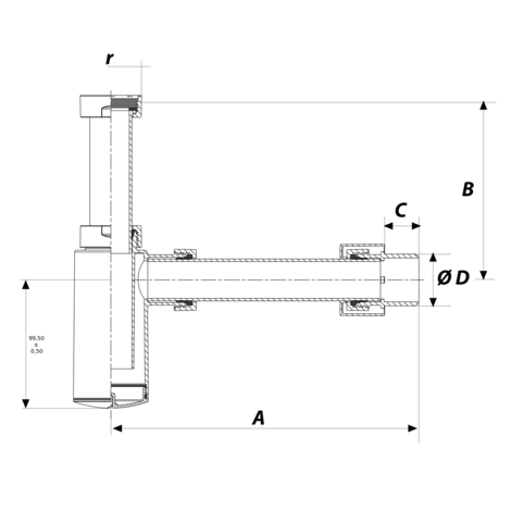 Sifón botella con alargadera