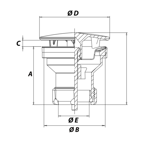 Válvula desagüe con embellecedor