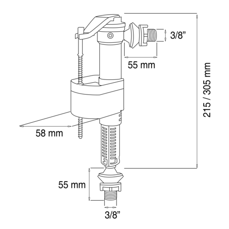 Grifo flotador alimentación inferior o lateral, adaptable a cualquier cisterna