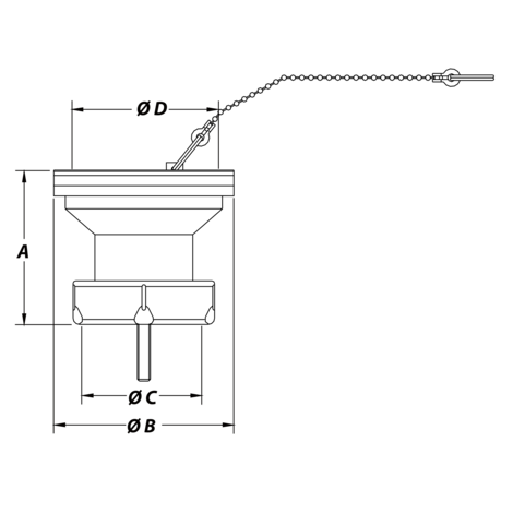 Válvula desagüe con tapón ABS cromado