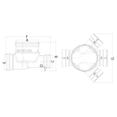 Colector inspección con junta