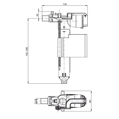 Grifo flotador alimentación lateral