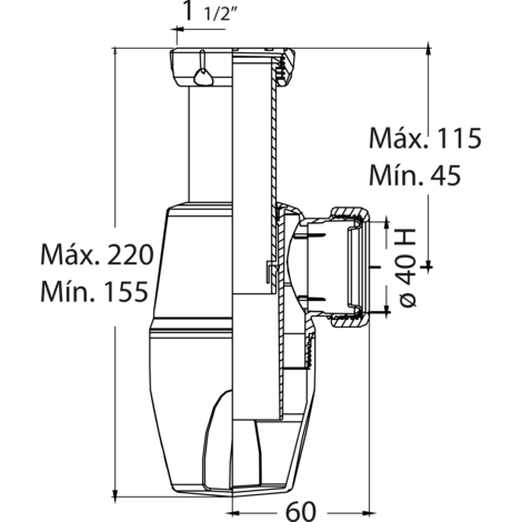 Sifón botella JUNTAFIX 1 1/2