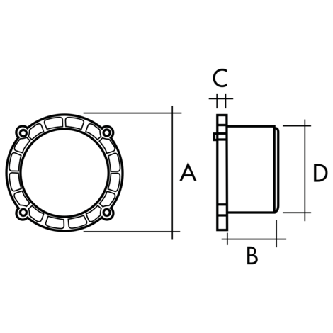 Salida vertical Ø110 M para canaletas uso privado