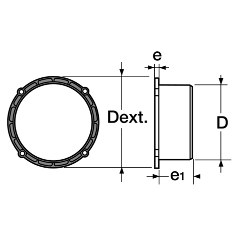 Salida lateral PVC canaleta uso público