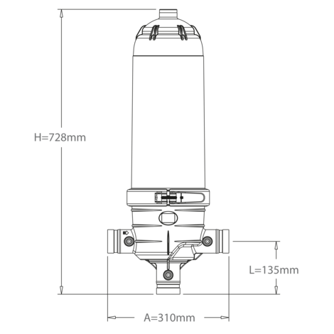 Filtro 20 micras hidrociclónico largo -ANILLAS