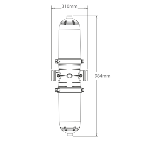 Filtro 200 micras hidrociclónico doble cuerpo compacto-ANILLAS