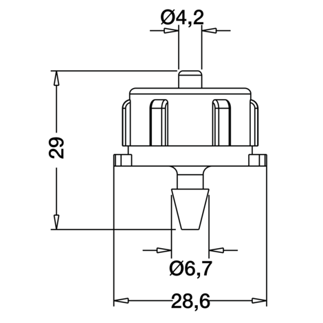 Gotero turbulento desmontable