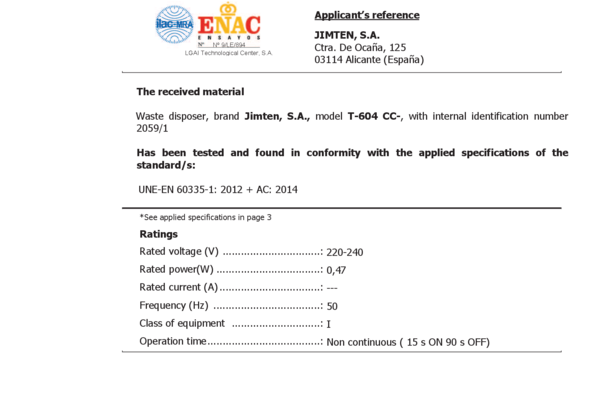 Declaración de Prestaciones EU-CE T-503