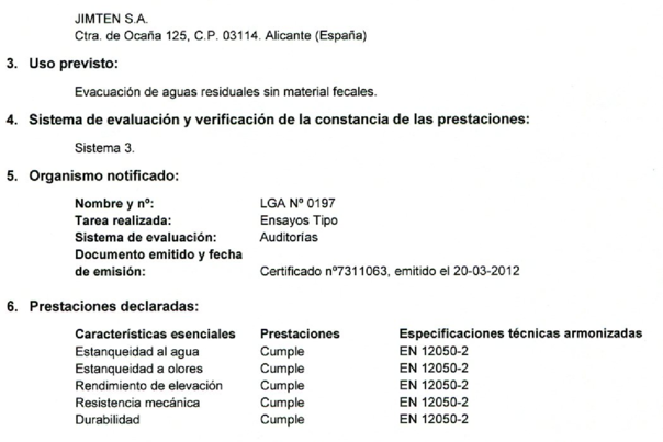 Certificado BUILDCERT Triturador T-604