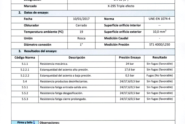 Certificado ventosa Triple efecto 32-1 X-295