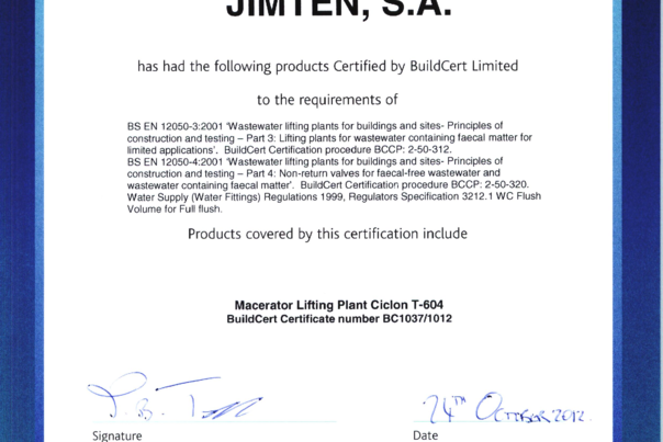 Certificado LGA_Trituradores Sanitarios