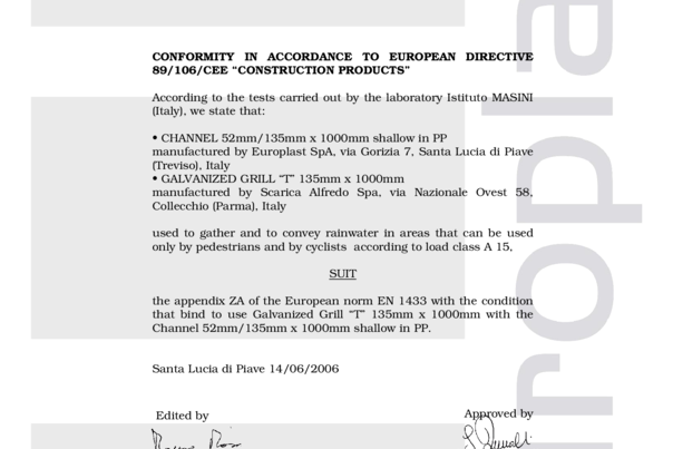 Declaración de conformidad rejillas y canaletas CANO6AP