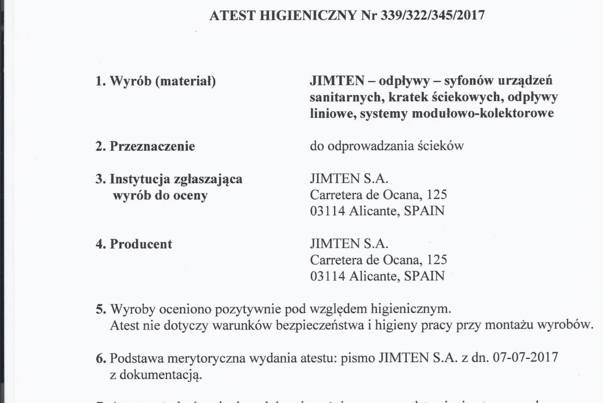 Certificado Higiénico - Polonia