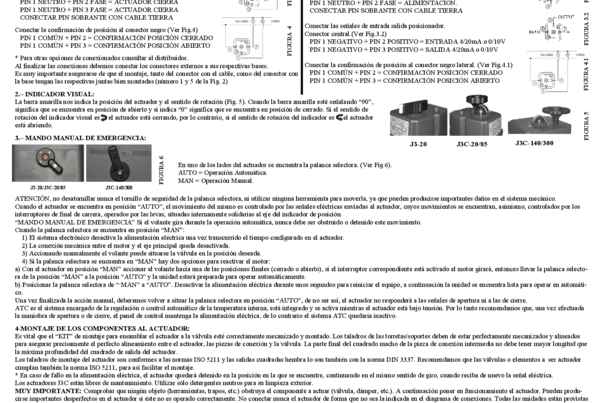 Instrucciones de instalación Actuador eléctrico con bloque de seguridad