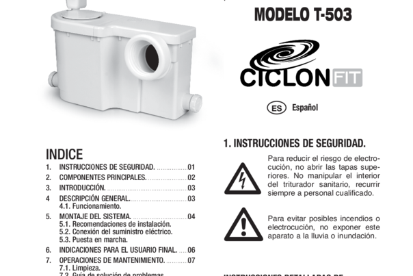 Manual de instalación CICLON FIT 1-2-3
