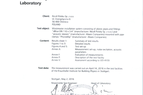 Certificado Fraunhofer dBlue Phonoklip 05 2016