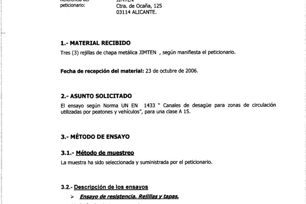 Certificado marcado CE Rejillas y canaletas acero inox