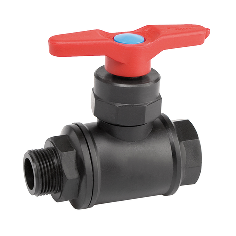 Válvula esfera hembra-macho roscar (PP)