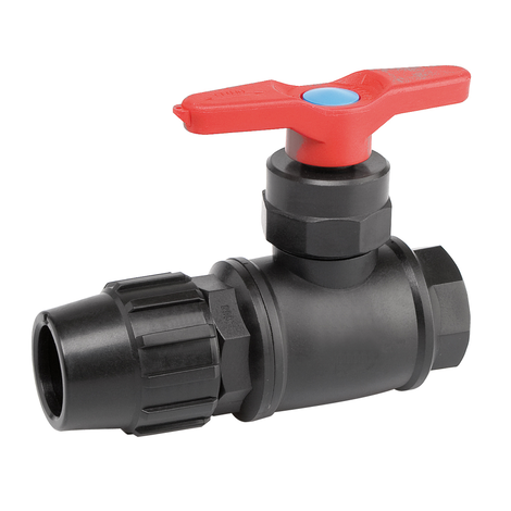 Válvula esfera hembra rosc.-enl. PE (PP)