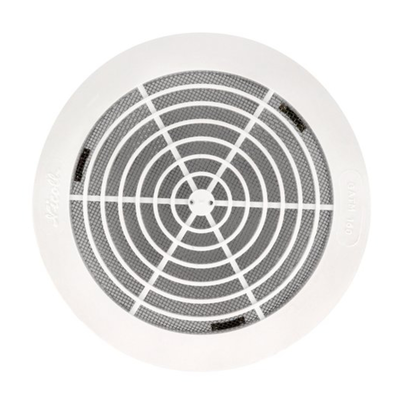 Rejilla de ventilación interior con mosquitera y fijación con clips.
