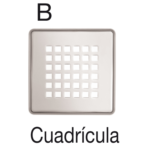 Rejilla CUADRÍCULA de Acero Inoxidable cromado 98 x 98 mm. Corte laser (CAMALEON 100)