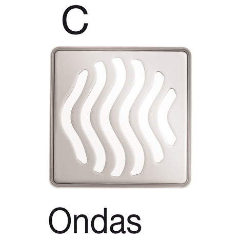 Rejilla ONDAS acero inoxidable sumidero 98X98. Corte láser (CAMALEON 100)