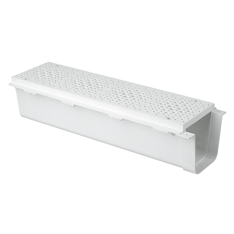 Canaleta peatonal con rejilla, ancho 130