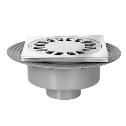 Caldereta sifónica extensible autolimpiante salida vertical <b>INOX</B> macho encolar