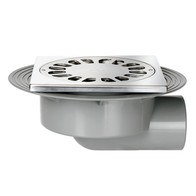 Caldereta sifónica extensible autolimpiante salida horizontal <b>INOX</B>macho encolar