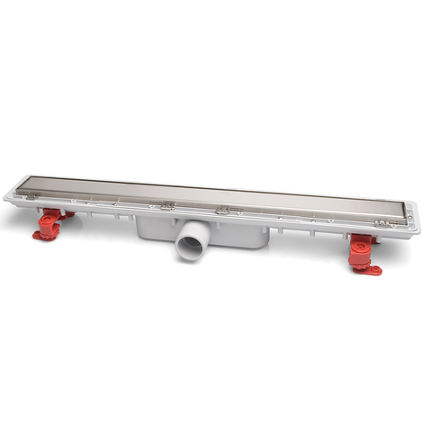 Canaleta Linnum con rejilla para plato de ducha de obra. Altura reducida. Sifón 30 mm. Ancho 50 mm. Salida encolar. Rejilla Soft. CERCO OCULTO