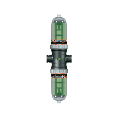 Batería de filtros automáticos doble cuerpo 3” 50 micras. <b>Configuración horizontal</b>