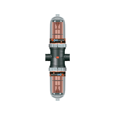 Batería de filtros automáticos doble cuerpo 3” 130 micras. <b>Configuración horizontal</b>