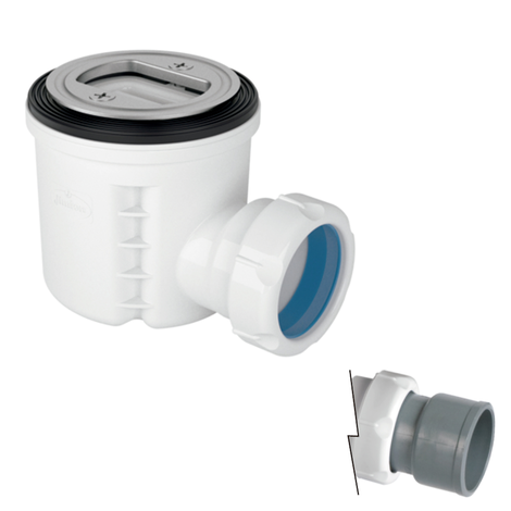 Válvula sifónica para plato ducha altura reducida Ø70, sin embellecedor