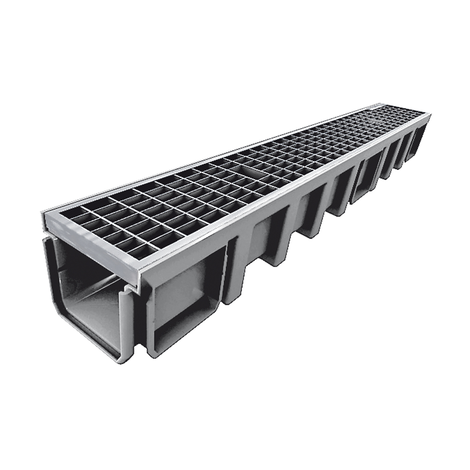 Uso privado. Canaleta con rejilla enrejada de acero galvanizado, ancho 130