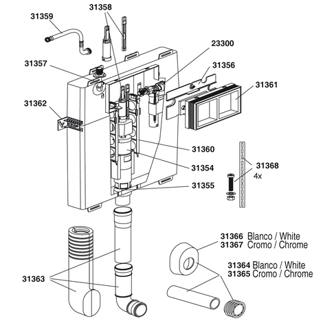 Junta inferior mecanismo descarga