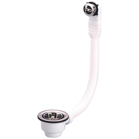 Válvula cesta fregadero con rebosadero redondo flexible