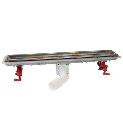 Canaleta Linnum para plato de ducha de obra. Salida orientable. Sifón 50 mm. Ancho 70. CERCO VISIBLE. SIN REJILLA