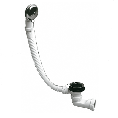 Desagüe bañera flexible, salida horizontal NO SIFÓNICA, orientable con tuerca Ø40