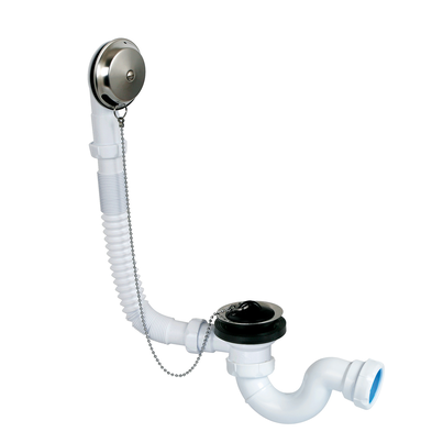 Desagüe bañera sifonico flexible, salida orientable con tuerca Ø40
