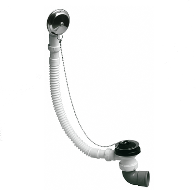 Desagüe bañera flexible, salida horizontal orientable NO SIFÓNICA, PVC encolar.
